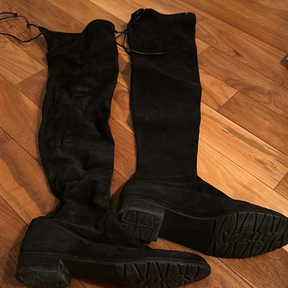 Stuart Weitzman Lowlands - black suede, 7.5